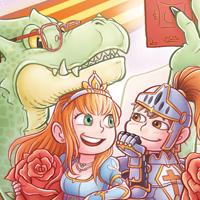 Sant Jordi 2023 princesa cavaller drac rosa llibre princesa caballero dragón rosa libro princess knight dragon rose book senyera catalana bandera catalana Catalan flag