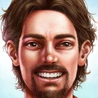 un lloc estrany cara face retrat retrato portrait somriure sonrisa smile personatge personaje character noi chico boy perilla i bigoti perilla y bigote goatee and mustache camisa hawaiana Hawaiian shirt